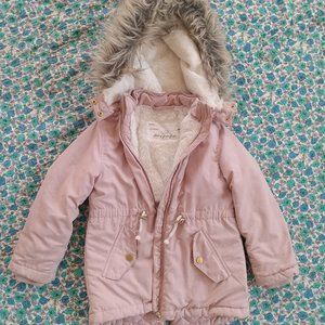 H&M pink girls parka size 5